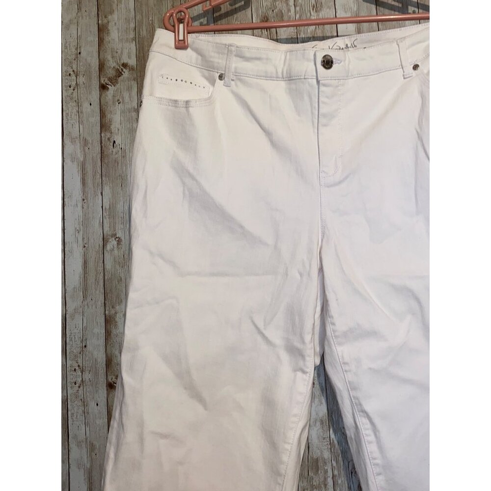 Women's Gloria Vanderbilt White Denim Cropped Capris Jeans 18W Slimming Effect - Picture 4 of 16